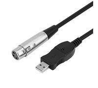 Hamwesh Cable de Micrófono USB a XLR, 10 Pies con Enchufe Femenino XLR para XP Vista Mac 09 Podcast de Karaoke de Grabación de