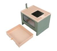 Hamwesh Caja de de Entrada Superior, Caja de Plegable Extra Grande para Gatos con Tapa, Diseño de Entrada Superior, de Cerrada para Gatos con Cajón Extraíble y Pala para y Gatitos (Green)