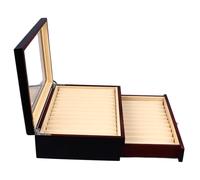 Hamwesh Caja de Exhibición de Lápiz, Organizador de Lápiz Superior Transparente Transparente de 2 Capas con 23 Almacenamiento de Ranuras para Estuche de Coleccionista de Pluma Fuente, Caja de