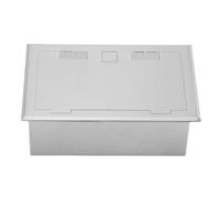 Hamwesh Caja de Salida de Piso Empotrada, Toma de Piso Impermeable para PC Totalmente Sellada, Resistente Al Agua y Retardante de Llama, Kit de Enchufe de Acero Inoxidable con 2 Salidas de Doble