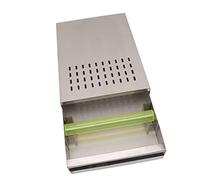 Hamwesh Cajón Knock Box, Contenedor de café Molido de Acero Inoxidable con Orificios de Disipación de Calor, Base Antideslizante, Cajón de Caja de café con Varilla de Goma Extraíble para el Hogar