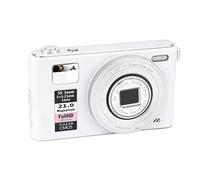 Hamwesh Cámara Digital 4K, 64MP 5X Zoom óptico Antivibración Pantalla Táctil de 3 Pulgadas Espejo Frontal HD, con Seguimiento de Aprendizaje Profundo y Efectos de Filtro, para Fotografía (White)
