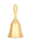 Hamwesh Campana de Mano, Diseño Retro Material de Aleación de Zinc Barra de Sonido Transparente Campana con Proceso de Galvanoplastia para Servicio de Bar Clase Cena Señal de Despertador (GOLD)