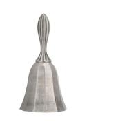 Hamwesh Campana de Mano, Diseño Retro Material de Aleación de Zinc Barra de Sonido Transparente Campana con Proceso de Galvanoplastia para Servicio de Bar Clase Cena Señal de Despertador (plata de