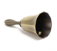 Hamwesh Campana de Mano, Diseño Retro Material de Aleación de Zinc Barra de Sonido Transparente Campana con Proceso de Galvanoplastia para Servicio de Bar Clase Cena Señal de Despertador (Bronce)