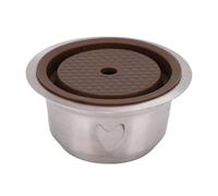 Hamwesh Cápsula de café Reutilizable, Filtro de Acero Inoxidable Recargable, Compatible con Máquinas de Cápsulas, con Cuchara y Cepillo para Facilitar el Llenado (150ML)