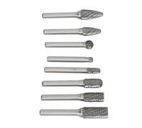 Hamwesh Carbide BURR SET, 8pcs Tungsten Carbide Burrs Tallado de Madera de Metal de Doble Corte con Caja de Almacenamiento para Proyectos de Carpintería de Metal
