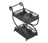 Hamwesh Carretilla en Miniatura, Construcción de Metal a Escala 1/12, Artesanía Detallada, Carretilla para Casa de Muñecas, Carrito en Miniatura con Acabado Que No Destiñe para Decoración de (Black)