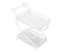 Hamwesh Carretilla en Miniatura, Construcción de Metal a Escala 1/12, Artesanía Detallada, Carretilla para Casa de Muñecas, Carrito en Miniatura con Acabado Que No Destiñe para Decoración de (White)