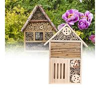 Hamwesh Casa de Abejas, Casa de Mariposas de Abejas de Madera para Jardín, Caja Nido de Refugio de Hotel de Madera de Vela, Decoración para Jardín Al Aire Libre Decorativo (Escribe un)
