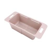 Hamwesh Cesta para Congelador Horizontal, Contenedores Organizadores para Congelador Profundo con Longitud Ajustable de 40 a 52 Cm, Material PP, para Estantes de Congeladores y Refrigeradores (PINK)