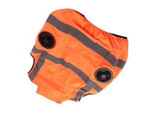Hamwesh Chaleco de Refrigeración con Ventilador, 5 V, Recargable por USB, Dos Ventiladores Extraíbles, Gestión del Estrés por Calor, Chaleco de Alta Visibilidad con Rayas Reflectantes para (XL)