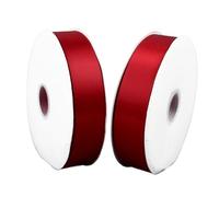 Hamwesh Cinta de Satén Burdeos, 2 Rollos de 1.6 Pulgadas de Doble Cara Sólida Cinta de Poliéster para Envoltura de Regalos Decoración de la Caja del Pastel de Bodas con Diseño Elegante de Color Rico