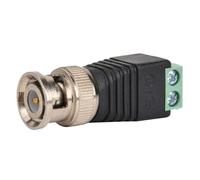 Hamwesh Conector Macho BNC Marcado con Pegamento Verde, Terminal de Tornillo Antideslizante, Adaptador Balun de Vídeo Coaxial para Convertidores, Apariencia Suave a Prueba de Fuego, 1 ud.