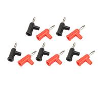 Hamwesh Conector Tipo Banana Apilable sin Soldadura, Duradero para Accesorios de Seguridad, 10 Piezas de Conector Tipo Banana Rojo y Negro de 4 Mm para una Fácil Instalación