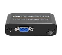 Hamwesh Conmutador BNC 4x1 | Admite Señales AHD TVI CVI CVBS, Salida HDMI VGA, 4 Canales, Control Remoto IR, para Cámara IP de Seguridad para el Hogar