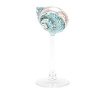 Hamwesh Copas de Vino de Concha, Copa de Vino de Concha de Mar, Bebida Fría Hecha a Mano, Centro de Mesa único, Copa de de Tallo Largo para Boda, San Valentín, Cumpleaños, Cóctel (Base Transparente