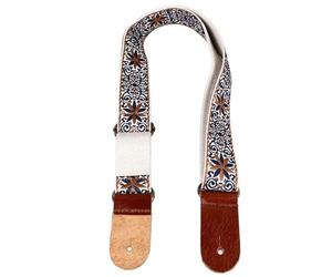 Hamwesh Correa de Ukelele Bordada, Material de Nailon Cómodo, Longitud Ajustable, Extremos de Cuero, para Todos los Ukeleles, con Diseño Elegante (estilo 1)