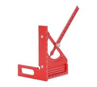 Hamwesh Cuadrado para Carpintería, ángulo Ajustable de 0 a 180 Grados, Transportador Cuadrado de Carpintero de Aleación de Aluminio con Regla de ángulo de Puntero Semicircular para Proyectos de (rojo)