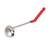 Hamwesh Cucharón de Sopa, Cucharón de Acero Inoxidable con Curvo Antiescaldaduras, Diseño Ergonómico y Agarre de Plástico, Cuchara Multifuncional para Servir en Sopas, s, Chile, (50ML)