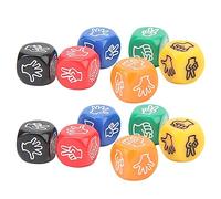 Hamwesh Dados de Juego de Adivinanzas con Dedos, 12 Piezas de 6 Colores, Dados de Tijera de Papel de Roca de 20 Mm, de Juego Estándar con Plástico para Juegos de Mesa, Fiestas, Vacaciones,