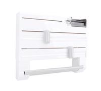 Hamwesh Dispensador de Envoltura de Plástico, Soporte de Papel de Aluminio para Ahorrar Espacio, Organizador de Papel Encerado con Cortador para de Aluminio, Pergamino, Envoltura de Plástico y