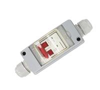 Hamwesh Disyuntor, 32A 500V 2 Polos DC Interruptor de Desconexión Solar, MCB con Caja de Distribución Impermeable IP65 Protección contra Sobretensiones y Rayos para Rejilla de Paneles Solares (Sin
