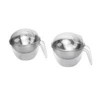 Hamwesh Ensaladera Helada, 2 Ensaladeras Refrigeradas de Acero Inoxidable, Diseño de Triple Capa, Compartimento para Hielo Integrado, Ensaladera Transparente con Tapa Transparente y Asa para Frutas