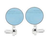 Hamwesh Espejos de Motocicleta, Espejos de Extremo de Barra Giratorios de 360°, de Manillar con Cristal de Espejo Azul para Scooters, Motocicletas, Bicicletas Eléctricas (Plata electrochapada)