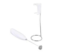 Hamwesh Espumador de Leche, Portátil de Mano, Funciona con Pilas, Varita de Espuma Eléctrica de 1 Tecla, Mezclador de Bebidas de Acero Inoxidable y Batidor de Espuma con Soporte para Espumar Leche,