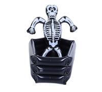 Hamwesh Esqueleto Enfriador Inflable de Calavera para Bebidas de Mesa Accesorio Fotográfico Reutilizable Negro, Cubo de Hielo de PVC de Gran Capacidad para Fiestas y Bares