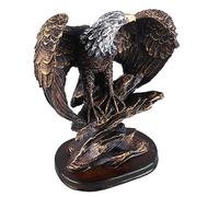 Hamwesh Estatua de águila Calva, Figura de águila Simbólica de Sabiduría, Valentía, Decoración de Oficina con Detalles Ricos, Base Estable de Pintura Bronceada para Sala de Estar, Dormitorio, Estudio,