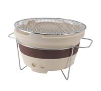 Hamwesh Estufa de Carbón de Arcilla, Construcción de Cerámica Gruesa para Barbacoa de Carbón a Temperatura Estable, Estufa de té con Parrilla de Malla de Alambre para Picnic en Casa, Camping, Uso Al