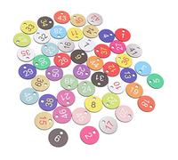 Hamwesh Etiquetas Número de 50 Piezas, Etiquetas de Plástico Redondas de 35 Mm con Pequeños Agujeros para Apicultura, Cría de Animales y Organización del Hogar (1-50)