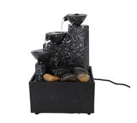 Hamwesh Fuente de Agua de Mesa, Fuente de Cascada Interior Decorativa de Agua Circulante Compacta, de de Escritorio con Piedras de Luz LED, Bomba Automática para Sala de Estar, Oficina, Trabajo en