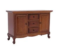 Hamwesh Gabinete de Casa de Muñecas Mini Cajón de Escala 1 12 Construcción de Madera de Abedul con 3 Cajones Que Se Pueden Abrir para Sala de Estar Dormitorio Gabinete de Almacenamiento de Casa de