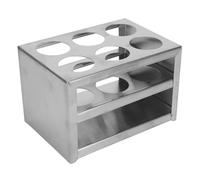 Hamwesh Gradilla para Tubos de Ensayo, Acero Inoxidable 304, 6 Orificios para Tubos de 32 Mm, Soporte para de Ensayo con Soporte de Laboratorio, para Uso Doméstico en Laboratorio de Química