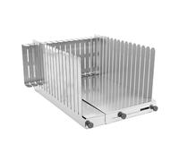 Hamwesh Guía para Cortar Pan, Cortadora de Pan Ajustable de Acero Inoxidable con Bandeja para Migas, Tabla de Cortar Compacta y Plegable para Casero, Pasteles, Bagels, Cocina