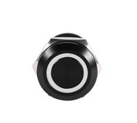 Hamwesh Interruptor de Botón Pulsador LED de 12 Mm, 2A 3VDC, Momentáneo, | Interruptor momentáneo LED, carcasa chapada en latón, terminales de clavija plateada, lámpara de anillo, carcasa negra,