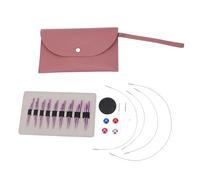 Hamwesh Juego de Agujas de Tejer, Agujas de Tejer Circulares Intercambiables de 3,0 a 6,0 Mm, de Ergonómicas con Estuche y 4 Cables para Suéter, Calcetín, Gorro y Varios Proyectos de