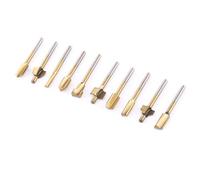 Hamwesh Juego de Brocas para Enrutador de Carpintería HSS, 10 Piezas Juego de Brocas para Enrutador de Vástago 1/8 para Herramienta de de Madera para Recortadora Eléctrica, Kit de Accesorios para de