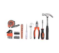 Hamwesh Juego de herramientas para el hogar de 35 piezas, Kit de herramienta automotriz y del hogar general Juego de llaves de mano pequeñas básicas Para reparaciones del garaje (8035 Naranja)