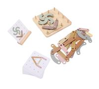 Hamwesh Juego Educativo de Rompecabezas de Construcción de Números de Letras de Madera, Bloques Apilables 3 en 1, Clasificador de Colores con Forma de Juguete, Tablero de Actividades para Niños