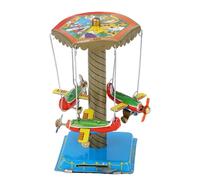Hamwesh Juguete de Hojalata Coleccionable, Carrusel de Avión con Planos Giratorios, Estilo Retro Hecho a Mano para Regalos de Barras de Decoración del Hogar