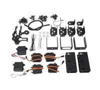 Hamwesh Kit de Garra de Brazo Mecánico Robot, Kit de Garra de Brazo Mecánico de Aluminio Negro 6DOF, Manipulador con Rodamientos de Copa Importados para Enseñanza Universitaria y Educación de