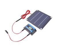 Hamwesh Kit de Panel Solar 20W, Monocristalino con Controlador de Carga | Cargador de batería solar portátil con diseño impermeable para camping marino, barco RV, mantenedor de batería solar para