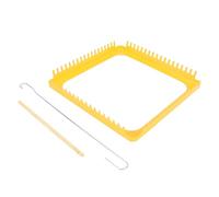 Hamwesh Kit de Telar, Kit de Tejer de Telar con Marco de Metal Estable Cuadrado de 18 Dientes, Herramienta de Tejido para Artes y Manualidades con Gancho de Ganchillo, Aguja de Ojo Grande y Manual