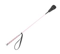 Hamwesh Látigo de Cuero para Montar, Látigo para Caballo de 26,8 Pulgadas con Correa de Goma para la Muñeca en la Palma, Equipo Ecuestre Antideslizante para Doma de Caballos para (Rosada)