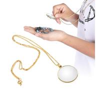 Hamwesh Lupa para Collar, Aumento 5X, Lupa de Joyería para Inspección de Diamantes, Coleccionista de Sellos - Aplicable para Aficionados, Estudiantes - Aleación de Zinc/vidrio (GOLD)