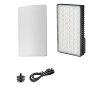 Hamwesh Luz de Relleno RGB de 15W, 168 LED de 1800K a 9000K Luz de Video RGB Regulable Ajustable, Mini de Relleno LED con Carga Tipo C Montaje Doble para Fotografía Vlogging